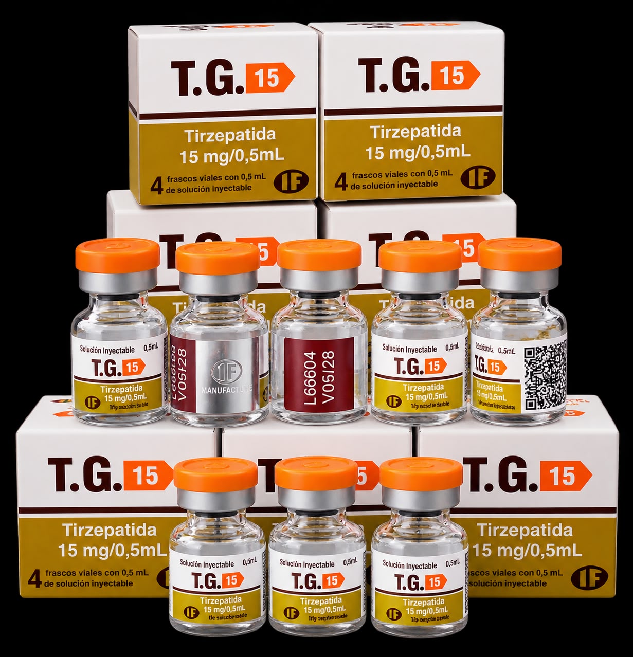 T.G. 15 — caixa com 4 ampolas